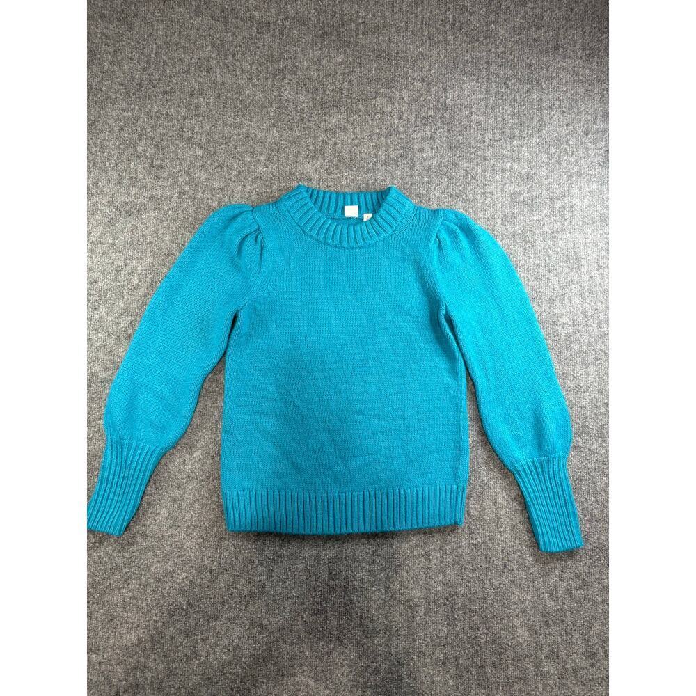 GAP Puff Long Sleeve Cotton blend sweater Teal - Size S